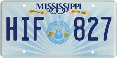 MS license plate HIF827