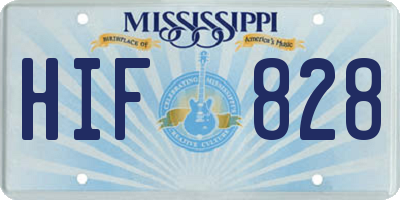 MS license plate HIF828