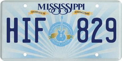 MS license plate HIF829