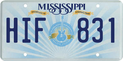 MS license plate HIF831
