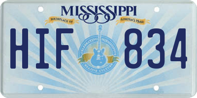 MS license plate HIF834