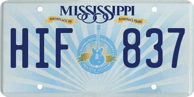 MS license plate HIF837