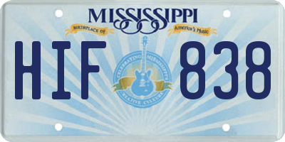MS license plate HIF838
