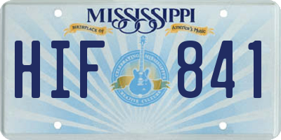 MS license plate HIF841