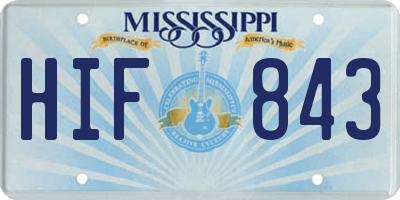 MS license plate HIF843
