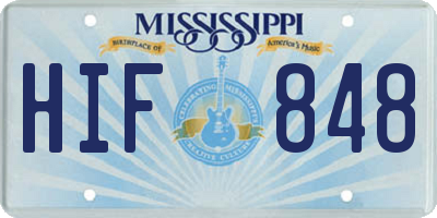 MS license plate HIF848