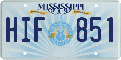 MS license plate HIF851