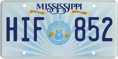 MS license plate HIF852