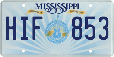 MS license plate HIF853