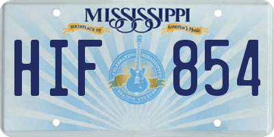 MS license plate HIF854