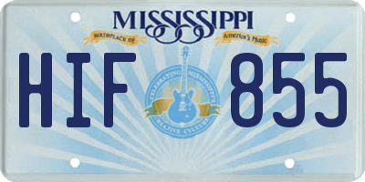 MS license plate HIF855