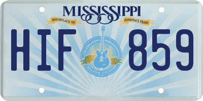 MS license plate HIF859