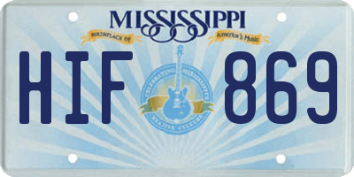 MS license plate HIF869