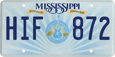 MS license plate HIF872