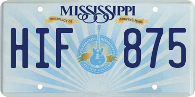 MS license plate HIF875