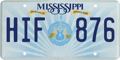 MS license plate HIF876