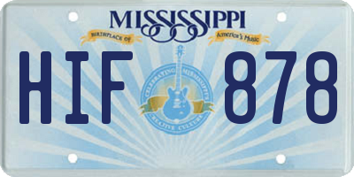 MS license plate HIF878