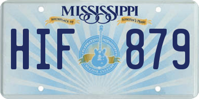 MS license plate HIF879