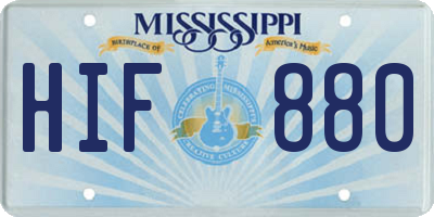 MS license plate HIF880