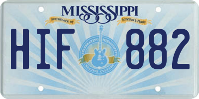 MS license plate HIF882