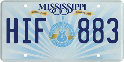MS license plate HIF883