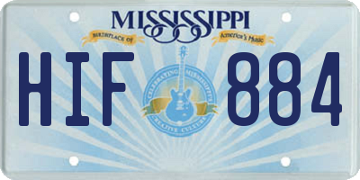 MS license plate HIF884