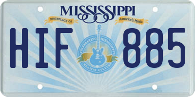 MS license plate HIF885