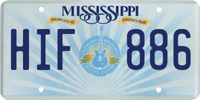 MS license plate HIF886