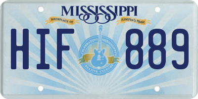 MS license plate HIF889