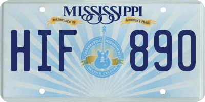 MS license plate HIF890