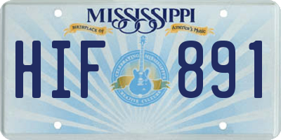 MS license plate HIF891
