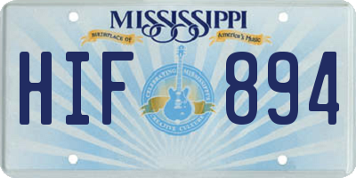 MS license plate HIF894