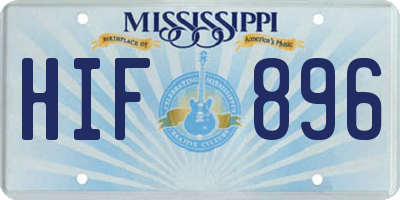 MS license plate HIF896