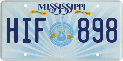 MS license plate HIF898