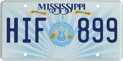 MS license plate HIF899