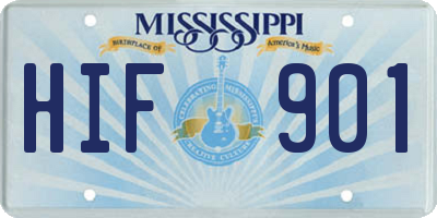 MS license plate HIF901
