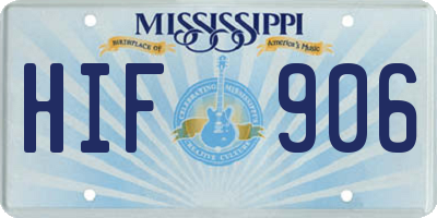 MS license plate HIF906
