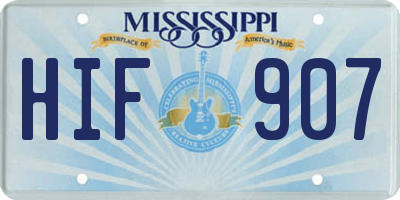 MS license plate HIF907