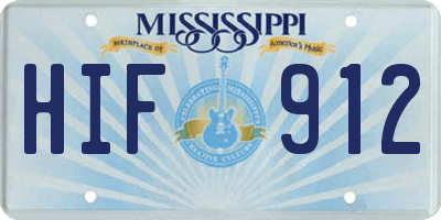 MS license plate HIF912