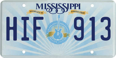 MS license plate HIF913
