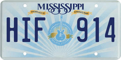 MS license plate HIF914