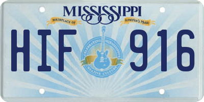 MS license plate HIF916