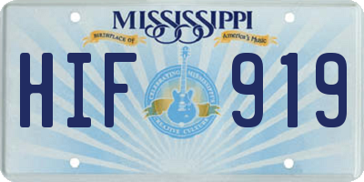 MS license plate HIF919