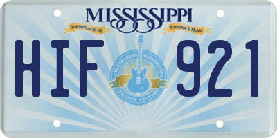 MS license plate HIF921