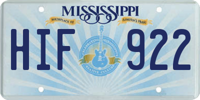MS license plate HIF922
