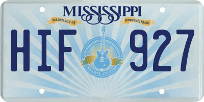 MS license plate HIF927