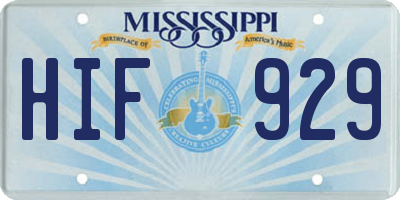 MS license plate HIF929