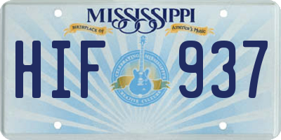 MS license plate HIF937