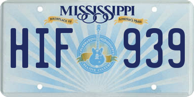 MS license plate HIF939