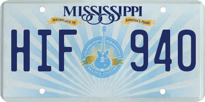MS license plate HIF940